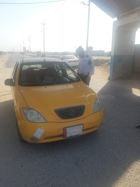 مرور البصرة تسير دوريات على  طريق مدينة _ وجبايش ل