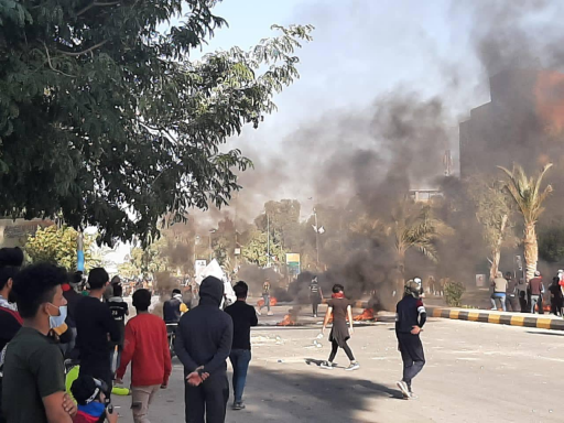 تجدد الأشتباكات بين المتظاهرين وقوات الأمن في النج