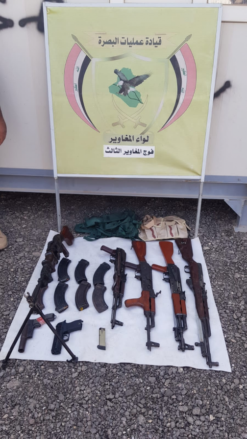 عمليات البصرة تصادر اسلحة غير مرخصة في حملة تفتيش 
