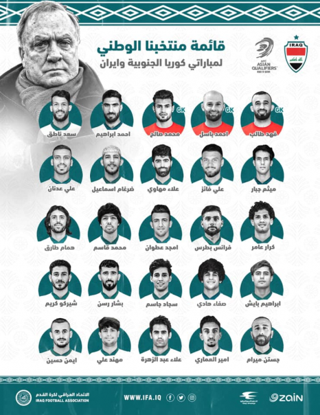 مدرب المنتخب الوطني يختار (25) لاعباً لمباراتي كور