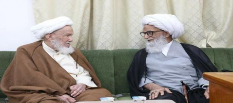 المرجع الشيخ بشير النجفي يزور المرجع الاعلى السيست