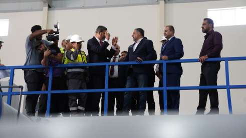 وزير الشباب والرياضة يفتتح  مشروع خزان التجميع وأ