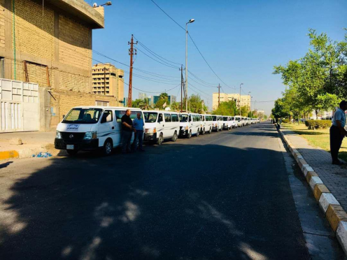 شركة النقل البري في البصرة تشارك بنقل الزوار العاش