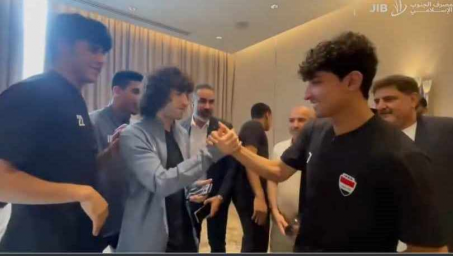 استقبال رسمي وشعبي في مطار بغداد الدولي للمنتخب ال