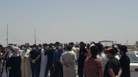 تظاهرة لأصحاب الشاحنات للمطالبة بفتح منفذ الشلامجة
