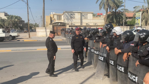 شرطة البصرة تدعو جميع المتظاهرين السلميين إلى التع