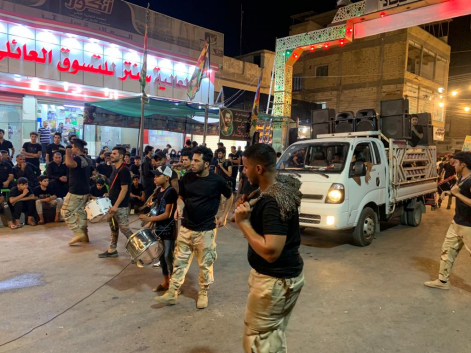 بالصور..... البصرة تشهد مراسيم مجالس العزاء الحسين