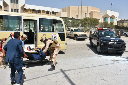 القوات الامنية في البصرة تجري ممارسة خطة حماية الم