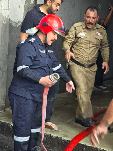  الدفاع المدني تحكم سيطرتها على حريق معمل لتعليب ا