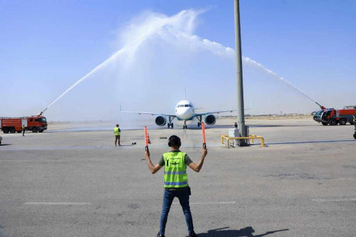 مطار النجف الدولي  يحتفل بافتتاح اول خط طيران مباش