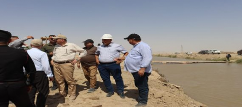 وزير الموارد المائية يتفقد مسار مشروع ماء البصرة ا