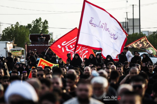 رفع اكبر راية في البصرة ايذانا ببدء شهر محرم الحرا