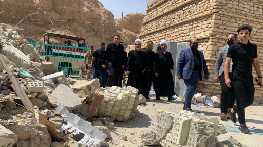 وفد التيار الصدري يصل الى لموقع حادث (القطارة) في 