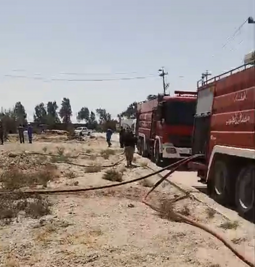 اخماد حريق اندلع في محطة ماء الشعيبة التابعة لقضاء