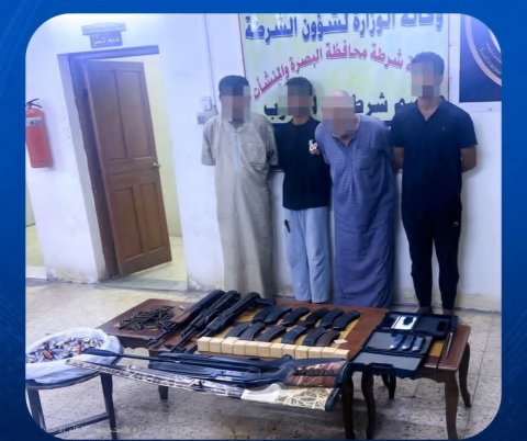 القبض على متهمين وضبط أسلحة واعتدة إثر مشاجرة في قضاء شط العرب بالبصرة