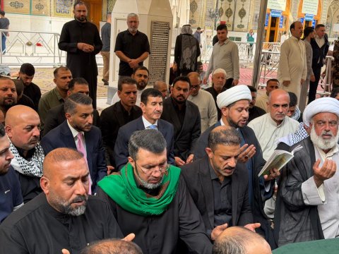 محافظ النجف ورئيس وأعضاء مجلس المحافظة ومسؤولو البصرة يشاركو